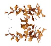 SueaLe Transforming Your Space With Brown Hanging Garlands: Ideal Leaf Vine Decoration For Delicate Table Setting At Event Maple Leaf Party Accessories