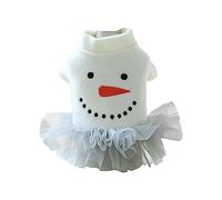 SueaLe Winter Christmas Snowman Pattern Pet Dogs Skirt Keep Warm Dress For Small Dogs Pet Skirt Winter Walking Clothing