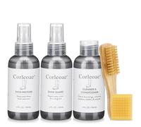 CORLEOAE Sheepskin and Suede Shoe Cleaner Care Kit Waterproofing Spray Deep Cleaning Solution Shoe Protecter Spary Boots Care Kit Slippers with Eraser and Brush, White, Unisex
