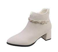 Suede Ankle Boots For Women Classic Solid Color Chunky Heel Chelsea Boots
