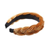 Suede Braid Headband Golden Hair Hoop for Women Girls