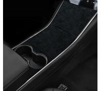 Suede Car Center Console Armrest Wrap, Black, Gray, Center Console Decorative Stickers, Interior Decoration Kit Accessories, for Tesla Model 3 2017-2020