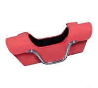 Suede Car Sun Visor Sunglasses Holder Clip with Magnetic Closure, Soft Lining Glasses Storage Case Organizer for Tickets, Fit for All Vehicles - Black(Red)
