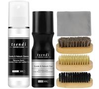 Suede Cleaner & Colour Restorer Kit - 2-in-1 Shoe Cleaner & Black Dye for Suede, Nubuck - Includes 3 Brushes, Cloth & Applicator - Revive Faded Shoes, Boots, Trainers, Bags - Complete Suede Care Set