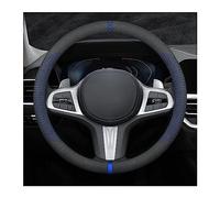 Suede Cow Leather Car Steering Wheel Cover Hollow Pattern For BMW E90 F01 F06 F10 F15 F16 F20 F21 F25 F26 F30 F32 F82 Automotive Wheel Cover(Blue)