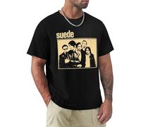 Suede Distressed Vintage Style 90s T-Shirt Short Sleeve tee t Shirts T-Shirt Men's t-Shirts Size XXL Black