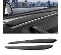 Suede Door Panel Cover Trim - For Tesla Model 3 Y 2017-2022, Black Interior Door Decorative Strips, Scratch-Resistant Luxury Car Accessories