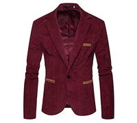Suede Jacket Mens, One Button Corduroy Quick-Dry Suit For Men Regular Fit Casual Blazer Formal Business Tuxedo Jackets For Wedding Daily Smart Corduroy Mens Lightweight Blazers