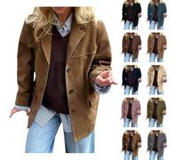 Suede Jackets for Women UK 2025 Fashion Faux Leather Jacket Lapel Collar Long Sleeve Trendy Oversized Suit Blazers Fall Winter Stylish Y2k Outerwear Coats (Brown-2, XL)