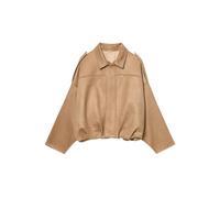 Suede Jackets for Women Y2K Faux Suede Jacket Full Zip Batwing Sleeve Lapel Cropped Outerwear Ladies Fashion Casual Going Out Coats (Z01-Khaki, S)