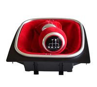 Suede Leather Red Manual 5 Speed Gear Stick Shift Knob Boot kit for Golf 5 6 MK5 MK6 R32 GTI 04-09