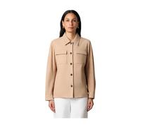 Suede Leather Shirt Jacket - female - Brooks Brothers - Leather Jackets - Beige - M - Jackets M