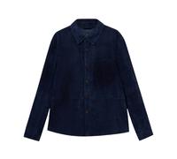 Suede Leather Shirt Jacket - male - Brooks Brothers - Leather Jackets - Blue - 2XL - Jackets 2XL