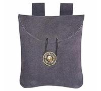 Suede Medieval Belt Pouch - Blue 5.5in x 5.1in