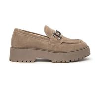 Suede Moccasins with Brass Clasp - female - Nerogiardini - Loafers - Brown - 6 UK - Shoes 6 UK
