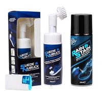 Suede & Nubuck Cleaning & Protection Bundle - Foam Cleaner Kit & Rain and Stain Defence Spray for Shoes, Trainers & Boots (Suede & Nubuck Foam Cleaner + Rain & Stain Defence)