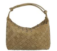 Suede Purse Bag for Women, Vintage Hobo Handbag Small Shoulder Bag with Adjustable Strap and Hobo Bag, Pine Tea Color, S