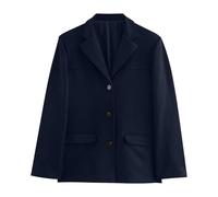 Suede Retro Jacket Y2k Outerwear Brown Faux Leather Jacket Women Fall Fashion 2024 Trendy Old Money Oversized Blazers (Blue, XL)