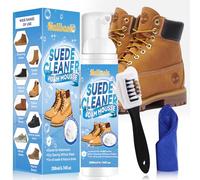 Suede Shoe Cleaner, 6.76 OZ Suede Cleaner for Shoes, Suede Trainer Cleaner with Cloth & 4-Sided Suede Brush, Suede Cleaning Kit Removes Dirt for All Colors Suede, Nubuck, Leather, Knit, Boots & Canvas