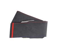 Suede Steering Wheel Cover, Universal 15 Inch Stitch on Wrap with Red Regression Sign,Soft Comfortable Genuine Leather Sewing Kit-Black Protect the steering wheel