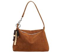 Suede Tote Bag for Women with Pendant Shoulder Bag Shoulder Handbags Purses Casual Hobo Bags for Work Travel