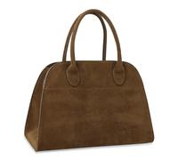 Suede Tote Bag for Women,Women's Brown Suede Purse Vintage Top Handle Bag,Fashion Shoulder Satchel Bag for Office Travel