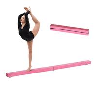 Suede Upholstered Wooden Folding Balance Beam Trainer Pink
