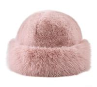 Suede Windproof Bucket Hat Thick Fleece Lined | Faux rabbit exterior, ultra-soft plush texture, anti-shedding quality, winter fashion, cozy feel