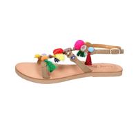 Suede Women's Sandals - female - Coral Blue - Flat Sandals - Multicolor - 6 UK - Shoes 6 UK