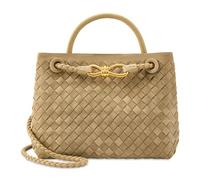 Suede Woven Tote Bag for Women Leather Shoulder Handbag Designer Top Handle Purses（Pine Tea Color）