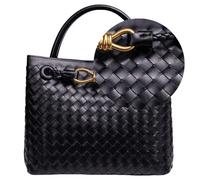 Suede Woven Tote Bag for Women, Top-handle Suede Woven Hobo Clutch Leather Crossbody Purse Shoulder Satchel Handbag, Black