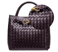 Suede Woven Tote Bag for Women, Top-handle Suede Woven Hobo Clutch Leather Crossbody Purse Shoulder Satchel Handbag, Chocolate