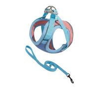 Sueded Cats Walking Vest Leash with Reflective Accent Perfectly Fit for Day and Night Adventure Reflective Puss Rope