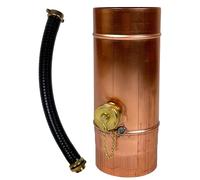 SÜDMETALL - Premium Copper Rainwater Collector 80 mm with Hose and Barrel Connection for the Downpipe - Rain Collector 75% Water Yield - Water Collector for Rain Butt Developed by Specialist Trade