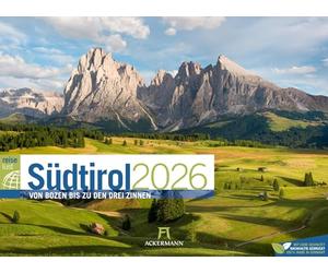 Südtirol ReiseLust Kalender 2026 | von Bozen bis zu den drei Zinnen: Stilvoller Berge-Kalender im Querformat (45x33 cm) | Dolomiten, Italien, Alpen