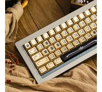 SUEHIODHY Metal Paint PBT Keycaps, Cool Gold Custom Keycap, 129 Key Cherry Profile Keyboard Caps Set, Retro Anime Key Caps for 60%, 65%, 75%, 100% Cherry MX Switches Mechanical Keyboard (Black Gold)