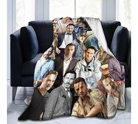 Suehome Blanket Andrew Lincoln Soft and Comfortable Wool Fleece Throw Blankets for Sofa Office car Camping Yoga Travel Home Decoration Cozy Plush Beach Blanket Gift