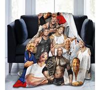 Suehome Blanket Dwayne Douglas Johnson Soft and Comfortable Wool Fleece Throw Blankets for Sofa Office car Camping Yoga Travel Home Decoration Cozy Plush Beach Blanket Gift