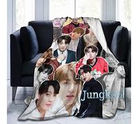 Suehome Blanket Jungkook Soft and Comfortable Wool Fleece Throw Blankets for Sofa Office car Camping Yoga Travel Home Decoration Cozy Plush Beach Blanket Gift