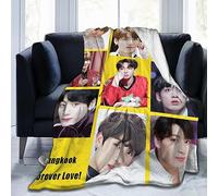 Suehome Blanket Jungkook Soft and Comfortable Wool Fleece Throw Blankets for Sofa Office car Camping Yoga Travel Home Decoration Cozy Plush Beach Blanket Gift