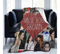 Suehome Blanket Millie Bobby Brown Soft and Comfortable Wool Fleece Throw Blankets for Sofa Office car Camping Yoga Travel Home Decoration Cozy Plush Beach Blanket Gift