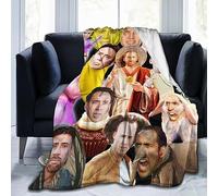 Suehome Blanket Nicolas Cage Soft and Comfortable Wool Fleece Throw Blankets for Sofa Office car Camping Yoga Travel Home Decoration Cozy Plush Beach Blanket Gift