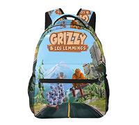 Suehome Grizzy&The Lemmings Backpack Cute Bookbag Schoolbags Funny School Backpacks Lightweight Laptop Bag Travel Hiking Waterproof Daypack