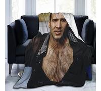 Suehome Nicolas Cage Soft and Comfortable Warm Throw Blanket Beach Blanket Picnic Blanket Fleece Blankets for Sofa,Office Bed car Camp Couch (50"x40")