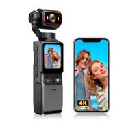 Sueirn 4k Pocket Vlogging Camera, Wifi Portable Handheld Gimbal Cam with64G | 4k HD Recording, 1.69Inch Color Touchscreen, 6-Axis Image Stabilization, 160° Wide-Angle Lens,Content Creator Cam for Travel