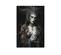 SUEJGUSJLU Video Game Diablo 4 Poster The Holy Mother Poster Decorative Painting Canvas Wall Posters And Art Picture Print Modern Family Bedroom Decor Posters 16x24inch(40x60cm)