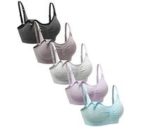 Suekaphin 5PACK Nursing Bra Wireless Bra Women's Sleeping Maternity Bra Breastfeeding Bra, Sort Cc-a, XL