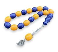 Sükrü Baba 17 Handmade Tesbih Islamic Prayer Rosary Faturan Misbaha Amber Prayerbeads Bakalite Tasbeeh Tasbih Sistemli Turkish Kehribar Amber istanbul Yellow Blue Bilek Boy