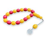 Sükrü Baba 17Handmade Tesbih Islamic Prayer Rosary Faturan Misbaha Amber Prayerbeads Bakalite Tasbeeh Tasbih Sistemli Turkish Kehribar Amber istanbul Yellow Red Bilek Boy