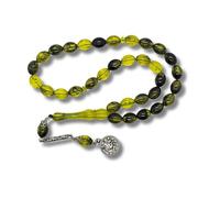 Sükrü Baba 33 Handmade Tesbih Islamic Prayer Rosary Faturan Misbaha Amber Prayerbeads Bakalite Tasbeeh Tasbih Sistemli Turkish Kehribar Amber Green, Standart, Plastic, No Gemstone